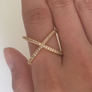 Baublebar 14k-Gold Plated Crystal Cross Ring
